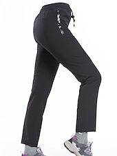 abordables Pantalones y shorts-Mujer Pantalones para senderismo Verano Al aire libre Transpirable Secado rápido Elástico Ligero Pantalones / Sobrepantalón Prendas de abajo Cordón Bolsillo con cremallera Cintura elástica Negro