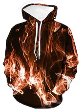 abordables Sweats à capuche pour hommes-Homme Graphic Flamme Sweat à capuche Sweats à Capuche Sweat-shirt Sweat à capuche manche longue Sweat à capuche Capuche basique 3D effet du quotidien Sortie Jaune Rouge Printemps été Designer