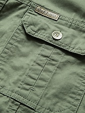 cheap Men&#039;s Work Shirts-Men&#039;s Shirt Workwear Shirts Work Shirt Button Up Shirt Cargo Shirt Black Yellow Army Green Blue Khaki Short Sleeve Plain Solid Colored Collar Turndown Casual Daily Button-Down Clothing Apparel 100