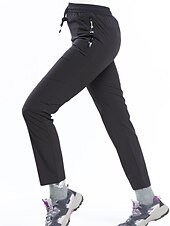 abordables Pantalones y shorts-Mujer Pantalones para senderismo Verano Al aire libre Transpirable Secado rápido Elástico Ligero Pantalones / Sobrepantalón Prendas de abajo Cordón Bolsillo con cremallera Cintura elástica Negro