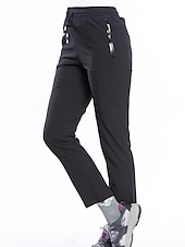 abordables Pantalones y shorts-Mujer Pantalones para senderismo Verano Al aire libre Transpirable Secado rápido Elástico Ligero Pantalones / Sobrepantalón Prendas de abajo Cordón Bolsillo con cremallera Cintura elástica Negro