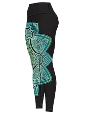 baratos legging 3D-Mulheres Calças de ioga Butt Lift Compressão abdominal Cintura Alta Treino de Ginástica Corrida Ginástica Meia-calça Leggings Gráfico Preto Rosa Claro Rosa claro Outono Inverno Esportes Roupas