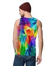 お買い得  3D Tシャツ-男性用 男女兼用 グラフィック ジオメトリ シャツ タンクトップ アンダーシャツ 男性用ノースリーブTシャツ ノースリーブ Tシャツ 3Dプリント ラウンドネック シャツ デザイナー ベーシック 大きくて背が高い カジュアル 日常 レインボー 夏 衣類 プラスサイズ S M L XL XXL 3XL