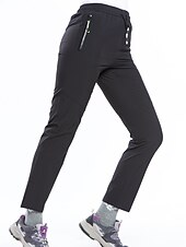 abordables Pantalones y shorts-Mujer Pantalones para senderismo Verano Al aire libre Transpirable Secado rápido Elástico Ligero Pantalones / Sobrepantalón Prendas de abajo Cordón Bolsillo con cremallera Cintura elástica Negro
