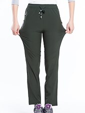 abordables Pantalones y shorts-Mujer Pantalones para senderismo Verano Al aire libre Transpirable Secado rápido Elástico Ligero Pantalones / Sobrepantalón Prendas de abajo Cordón Bolsillo con cremallera Cintura elástica Negro