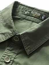 cheap Men&#039;s Work Shirts-Men&#039;s Shirt Workwear Shirts Work Shirt Button Up Shirt Cargo Shirt Black Yellow Army Green Blue Khaki Short Sleeve Plain Solid Colored Collar Turndown Casual Daily Button-Down Clothing Apparel 100