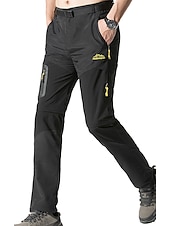 billige Bunner-Herre Konvertible bukser Turbukser Sommer Utendørs Vindtett Regn-sikker Pustende Hurtigtørkende Bunner Svart Militærgrønn Camping / Vandring Fisking Vandring L XL XXL XXXL 4XL / Elastisk