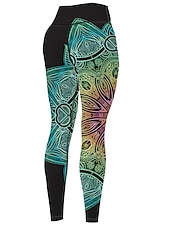 baratos legging 3D-Mulheres Calças de ioga Butt Lift Compressão abdominal Cintura Alta Treino de Ginástica Corrida Ginástica Meia-calça Leggings Gráfico Preto Rosa Claro Rosa claro Outono Inverno Esportes Roupas