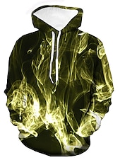 abordables Sweats à capuche pour hommes-Homme Graphic Flamme Sweat à capuche Sweats à Capuche Sweat-shirt Sweat à capuche manche longue Sweat à capuche Capuche basique 3D effet du quotidien Sortie Jaune Rouge Printemps été Designer