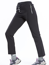 abordables Pantalones y shorts-Mujer Pantalones para senderismo Verano Al aire libre Transpirable Secado rápido Elástico Ligero Pantalones / Sobrepantalón Prendas de abajo Cordón Bolsillo con cremallera Cintura elástica Negro