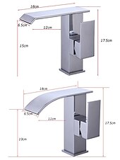 abordables Grifería para lavabos-Grifo de lavabo de baño de cascada de latón de estilo moderno, grifos de baño de un solo orificio electrochapados en cromo blanco con interruptor de frío y calor