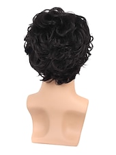 cheap Couple Wigs-Cosplay Wigs Black Curly Synthetic Hair Short Wigs Men's Wigs For Party