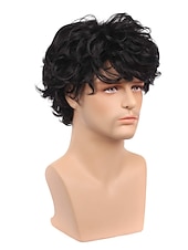 cheap Couple Wigs-Cosplay Wigs Black Curly Synthetic Hair Short Wigs Men's Wigs For Party