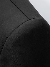 economico Abiti formali-Completi da cerimonia nuziale da uomo nero bianco tinta unita taglio su misura 2 pezzi con un bottone in più