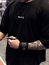 abordables T-shirt graphique pour hommes-Homme Lettre Butz T-shirt Style décontracté 100% Coton Manche Courte Graphique Chemise Noir Blanche Rouge T-shirt confortable Occasionnel Vêtements de créateurs de mode