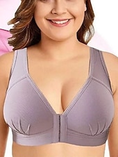 baratos Sutiãs &amp; Bralettes-Sutiãs push up femininos com cobertura total, renda, cor pura, fecho frontal, nylon, sexy, 1 peça, preto, rosa, roupas para casa