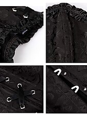 ieftine Corsete-corset corsete de dimensiuni plus pentru femei corsete country sexy doamnă dragă control burtă push up jacquard jacquard cârlig cu flori abstracte &amp;amp; ochi lace up nailon / bumbac nunta special