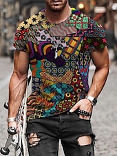 preiswerte T-Shirts für Herren mit 3D-Druck-Herren Stammes Grafik-Drucke Totem T Shirt Kurzarm T-Shirt Andere Drucke Rundhalsausschnitt Hemd Designer Basic Brautkleider schlicht Strasse Casual A B C Sommer Frühling Sommer Bekleidung Normal S M