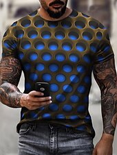 お買い得  メンズプラスサイズTシャツ-男性用 プラスサイズ Tシャツ ビッグアンドトール グラフィック クルーネック 半袖 夏 ヴィンテージ ストリートファッション 誇張された デザイナー カジュアル 日常 トップの