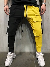 halpa arkihousut-Miesten Laiha Jogger Kapenevat housut Housut Rennot housut Tilkkutäkki Kurenauha Joustava vyötärö Yhtenäinen Urheilu Täyspitkä Kausaliteetti Päivittäin Katuvaatteet Urheilu Chino Ohut Mustavalkoinen