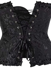 ieftine Corsete-corset corsete de dimensiuni plus pentru femei corsete country sexy doamnă dragă control burtă push up jacquard jacquard cârlig cu flori abstracte &amp;amp; ochi lace up nailon / bumbac nunta special