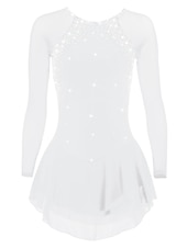 voordelige Schaatsjurken-Kunstschaatsjurk Dames Voor meisjes Schaatsen Jurken Paars Zwart Wit Open achterkant Netstof Spandex Hoge Elasticiteit Opleiding Wedstrijd Kunstschaatskleding Klassiek Kristal / Bergkristal Lange mouw