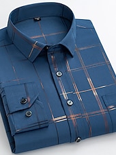 voordelige Overhemden voor heren-Voor heren Overhemd Strijkvrij overhemd Bruiloft Werk Zwart / Rood Zwart / Grijs Zwart Wit Lange mouw Vierkante hals Zomer Kleding Afdrukken