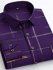 voordelige Overhemden voor heren-Voor heren Overhemd Strijkvrij overhemd Bruiloft Werk Zwart / Rood Zwart / Grijs Zwart Wit Lange mouw Vierkante hals Zomer Kleding Afdrukken