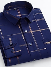 voordelige Overhemden voor heren-Voor heren Overhemd Strijkvrij overhemd Bruiloft Werk Zwart / Rood Zwart / Grijs Zwart Wit Lange mouw Vierkante hals Zomer Kleding Afdrukken