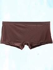 abordables Bóxer de hombre-Calzoncillos bóxer de color sólido a la moda básica para hombre, ropa interior elástica a media cintura, bragas transparentes, transpirables, cómodas, 1 pieza, blanco, verde, rojo, azul claro, m