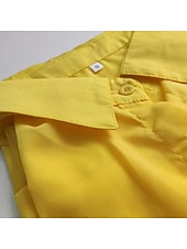 abordables Tops de Trabajo para Mujeres-Mujer Camisa Blusa Negro Blanco Amarillo Plano Color sólido Manga Larga Trabajo Casual Básico Cuello Camisero Regular S