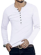 preiswerte Lässiges Henley-T-Shirt-Herren T-Shirt mit Knöpfen T Shirt Langarmshirt Langarm Stehkragen Frühling &amp; Herbst Einfach Leicht Klassisch Lässig Button-Down Urlaub Lässig Ferien Wein Schwarz Weiß Top T-Shirt für Herren