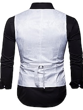 abordables Gilets-Homme Gilet Formel Mariage Soirée Scène Casual Chic Polyester Géométrique Col V Standard Noir Blanche Jaune Rouge Gilet