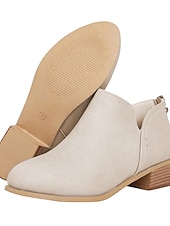 cheap Ankle Boots-Women's Pink Faux Leather Low Heel Ankle Boots - Western Style Slip-On Booties for Casual and Everyday Wear