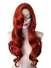 halpa Pariskuntapäähineet-Cosplay-peruukit Punainen Syvät aallot Synteettiset hiukset Keskikokoinen Peruukit Naisten Peruukit Juhliin