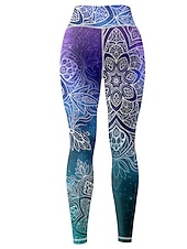 baratos legging 3D-Mulheres Calças de ioga Butt Lift Compressão abdominal Cintura Alta Treino de Ginástica Corrida Ginástica Meia-calça Leggings Gráfico Preto Rosa Claro Rosa claro Outono Inverno Esportes Roupas