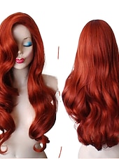 halpa Pariskuntapäähineet-Cosplay-peruukit Punainen Syvät aallot Synteettiset hiukset Keskikokoinen Peruukit Naisten Peruukit Juhliin