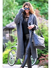 abordables Vestes en laine-Gilet Maille Femme Grosse maille Tricoter Tunique Bouton Tricoté Couleur unie Capuche basique à la mode du quotidien manche longue Hiver Automne Vert Bleu S M L / Chunky / Casual / Ample