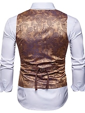 abordables Gilets-Homme Gilet Formel Mariage Soirée Scène Casual Chic Polyester Géométrique Col V Standard Noir Blanche Jaune Rouge Gilet