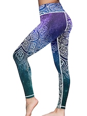 baratos legging 3D-Mulheres Calças de ioga Butt Lift Compressão abdominal Cintura Alta Treino de Ginástica Corrida Ginástica Meia-calça Leggings Gráfico Preto Rosa Claro Rosa claro Outono Inverno Esportes Roupas
