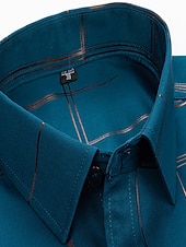 voordelige Overhemden voor heren-Voor heren Overhemd Strijkvrij overhemd Bruiloft Werk Zwart / Rood Zwart / Grijs Zwart Wit Lange mouw Vierkante hals Zomer Kleding Afdrukken