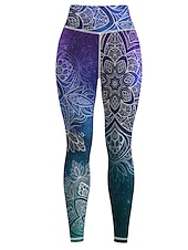 baratos legging 3D-Mulheres Calças de ioga Butt Lift Compressão abdominal Cintura Alta Treino de Ginástica Corrida Ginástica Meia-calça Leggings Gráfico Preto Rosa Claro Rosa claro Outono Inverno Esportes Roupas