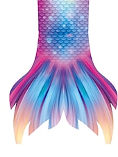 abordables Maillot de bain sirène-Enfants Fille Trois pièces Maillots de bain sirène Maillot de Bain Plage Natation Bloc de couleur à imprimé arc-en-ciel Actif Imprimer Maillots de bain 3-10 ans Eté Rose Claire Rose poussiéreuse