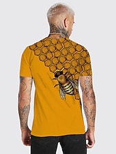 cheap Animal Print T shirts-Men&#039;s Unisex Bee Graphic Prints Shirt T shirt Tee Short Sleeve T shirt 3D Print Crew Neck Shirt Designer Casual Big and Tall Daily Holiday A B C Summer Clothing Apparel S M L XL XXL 3XL 4XL