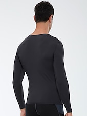 Недорогие Футболки и майки для бега-Муж. Компрессионная футболка Футболка для бега Длинный рукав Футболка Футболка Атлетический Одежда для спорта и отдыха Осень V-образный вырез Однотонный Спандекс Флис