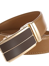 cheap Men&#039;s Belt-Men&#039;s Belt Faux Leather Belt Dress Belt Ratchet Belt Box Buckle Black White Faux Leather Alloy Fashion BOX Buckle Pure Color Party Daily