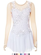 preiswerte Eiskunstlaufkleider-Eiskunstlaufkleid Damen Mädchen Eislaufen Kleider Austattungen Hellgelb Yan-pink  Violett Blume Gitter Spandex Spitze Hochelastisch Ausbildung Wettbewerb Eiskunstlaufkleidung Blume Dummes Licht