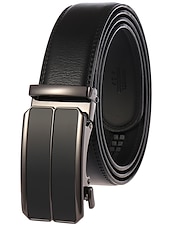 cheap Men&#039;s Belt-Men&#039;s Belt Faux Leather Belt Dress Belt Ratchet Belt Box Buckle Black White Faux Leather Alloy Fashion BOX Buckle Pure Color Party Daily