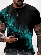 tanie męskie koszulki plus size-Męskie Puszysta Koszula Duży i wysoki Graficzny Półgolf Nadruk Krótki rękaw Lato Designerskie Codzienny Duży i wysoki Codzienny Święto Najfatalniejszy