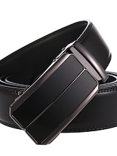 cheap Men&#039;s Belt-Men&#039;s Belt Faux Leather Belt Dress Belt Ratchet Belt Box Buckle Black White Faux Leather Alloy Fashion BOX Buckle Pure Color Party Daily